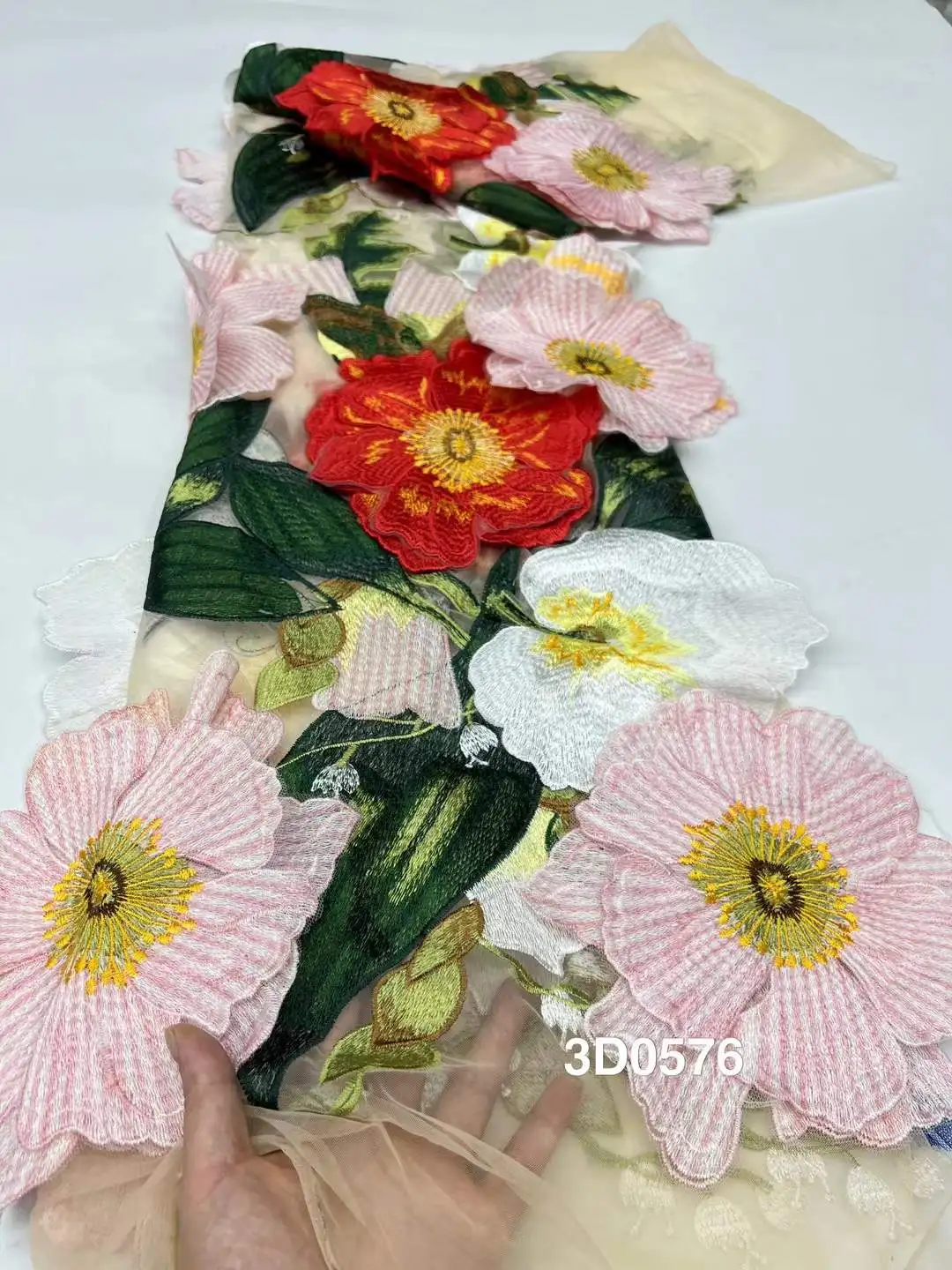 جميلة، زهور دانتيل ثلاثية الأبعاد، غزل شبكي فرنسي مطرز، فستان سهرة من قماش الدانتيل الأفريقي عالي الجودة لحفلات الزفاف