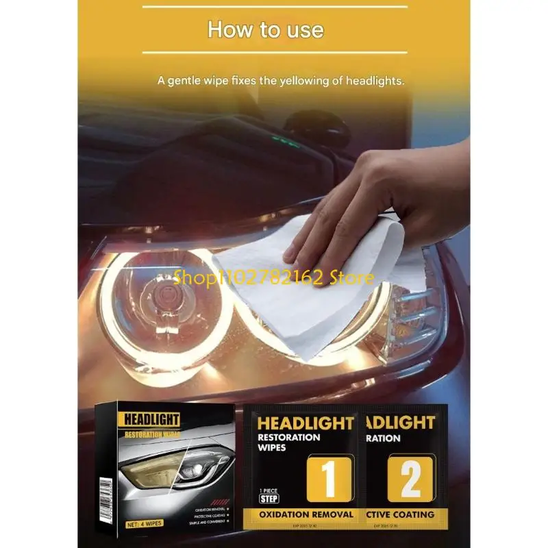 547B Headlight Revitalizing Wipes Pack Convenient To Carry Brings Back Original Appearance