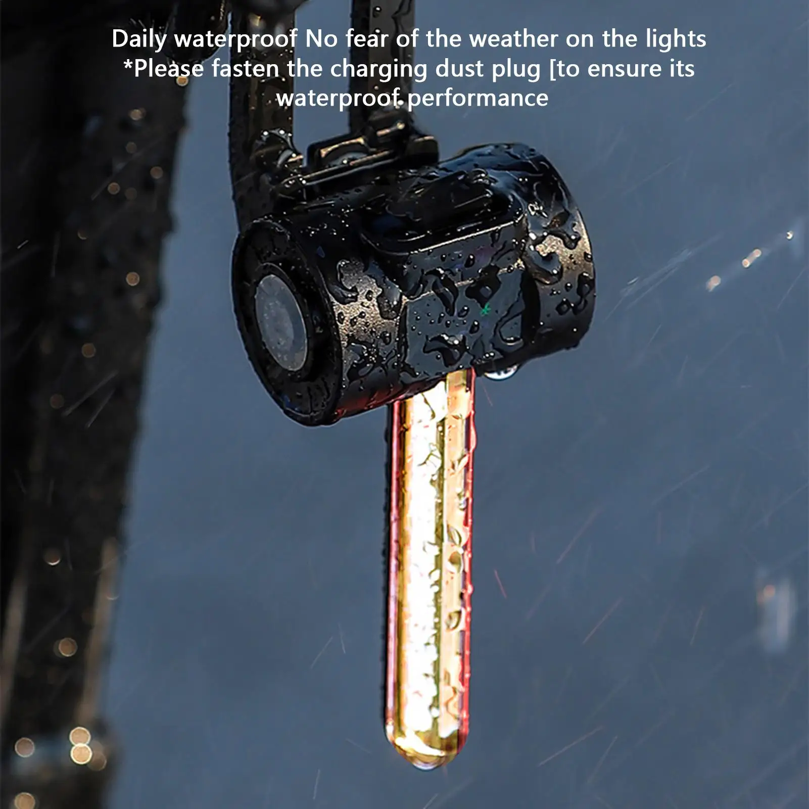 Bike Taillight Cycling Rear Light With RGB Colorful Water Dynamic Effect Riding Accessory High-brightness Bike Taillight For