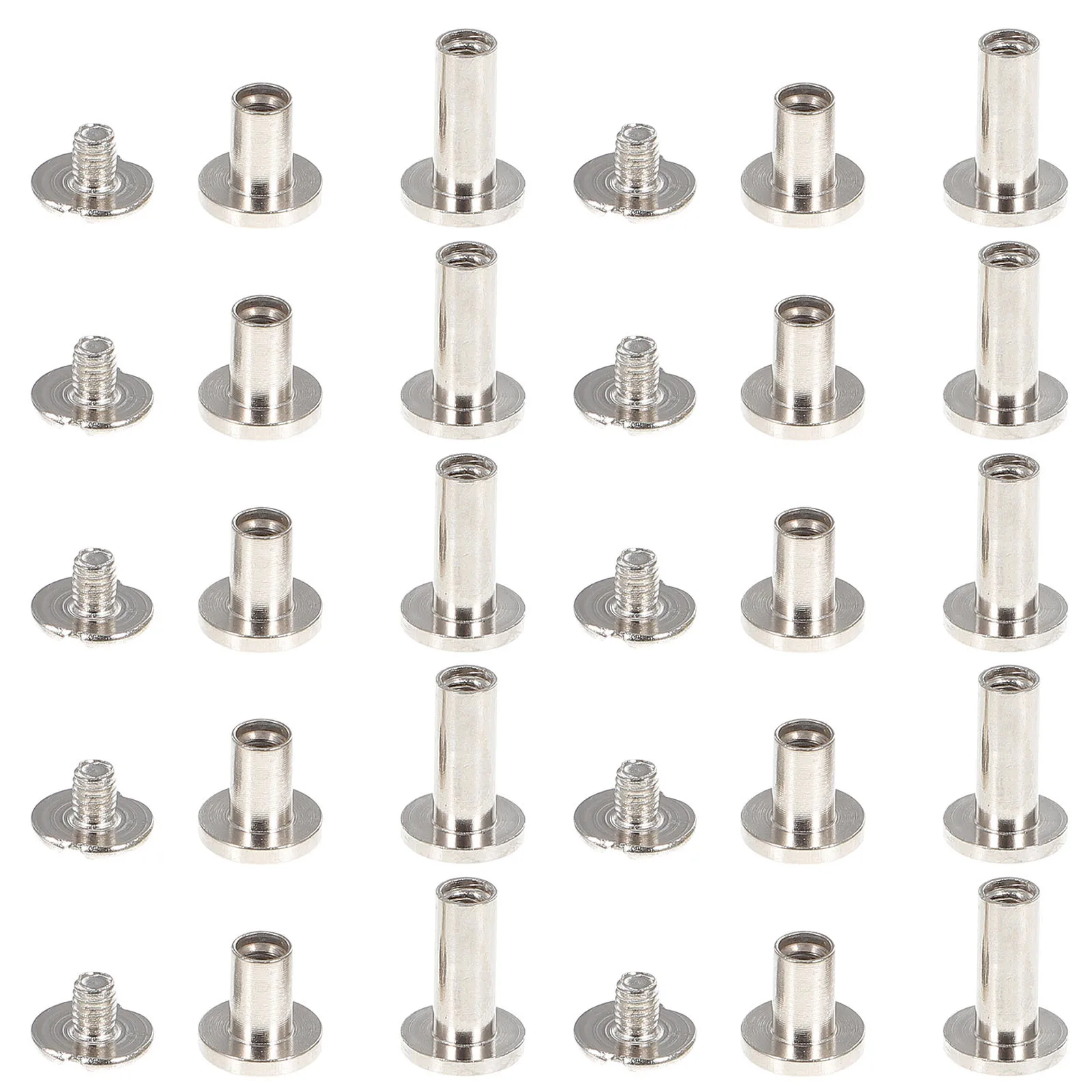 

30Sets DIY Screw Post Binding Screws Sturdy Metal Rivet Buttons for Scrapbook Album Account Book Photo Craft