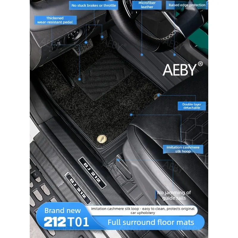 

AEBY For BAIC 212 T01 Fully covered car floor mats with customized anti slip properties,Faux sherpa carpet,washable,accessory