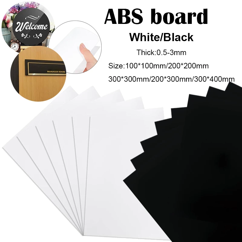 

1pcs white/black abs plastic plate model sheet DIY model material material parts thickness 0.5mm/1mm/1mm/1.5mm/2mm/3mm