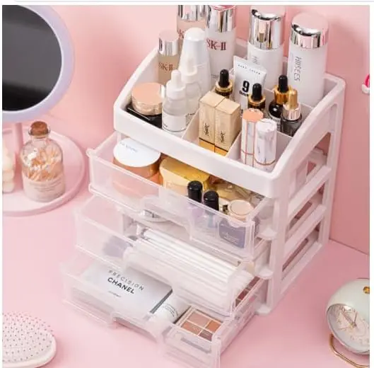 Makeup Organizer with 3 drawers Skincare Organizers, Vanity Organizer Makeup Organizer Countertop