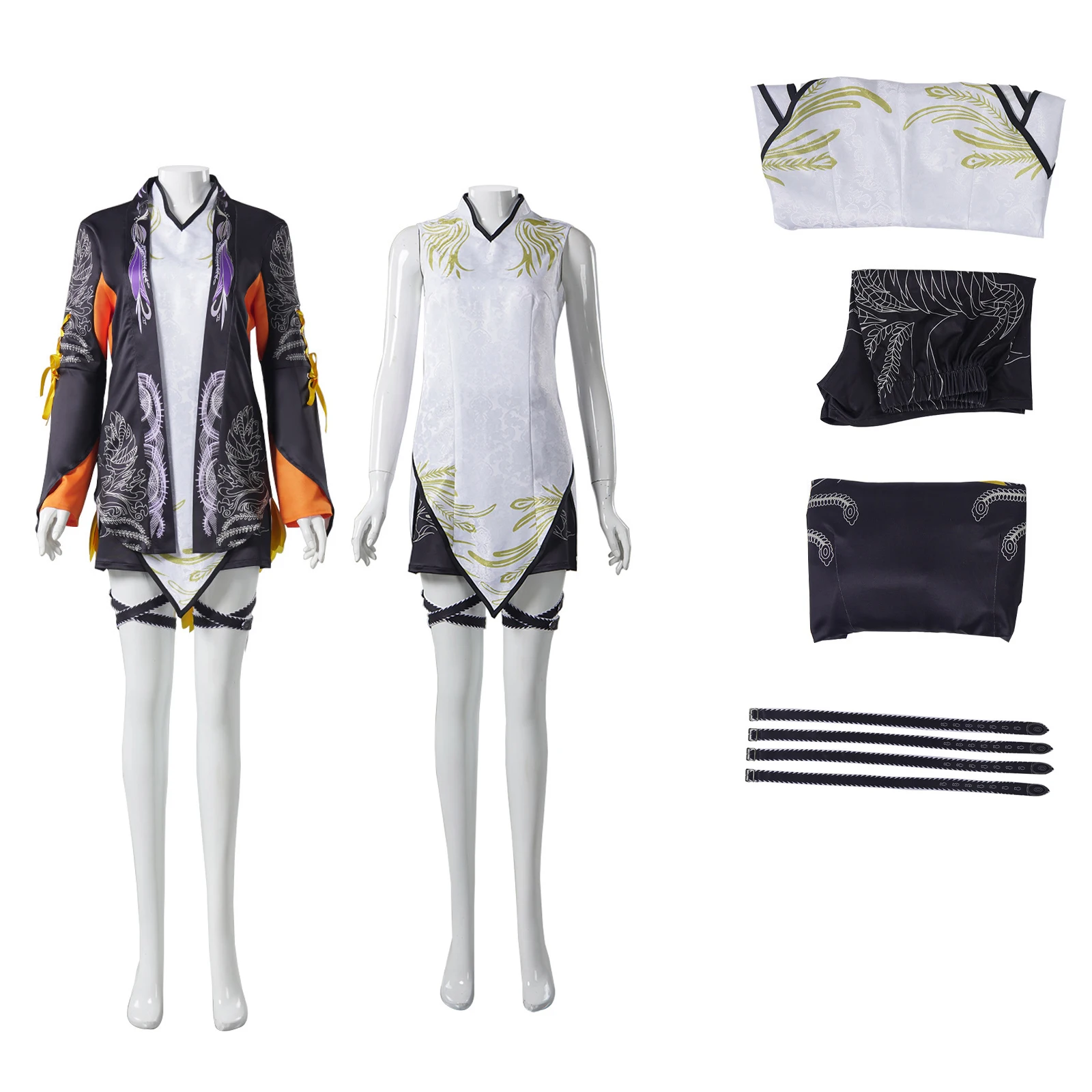 

Ling Xiaoyu Cosplay Costume Game Girl Chinese Style Clothing Practice Clothes Sleeveless Tops Shorts Halloween Uniform Sets