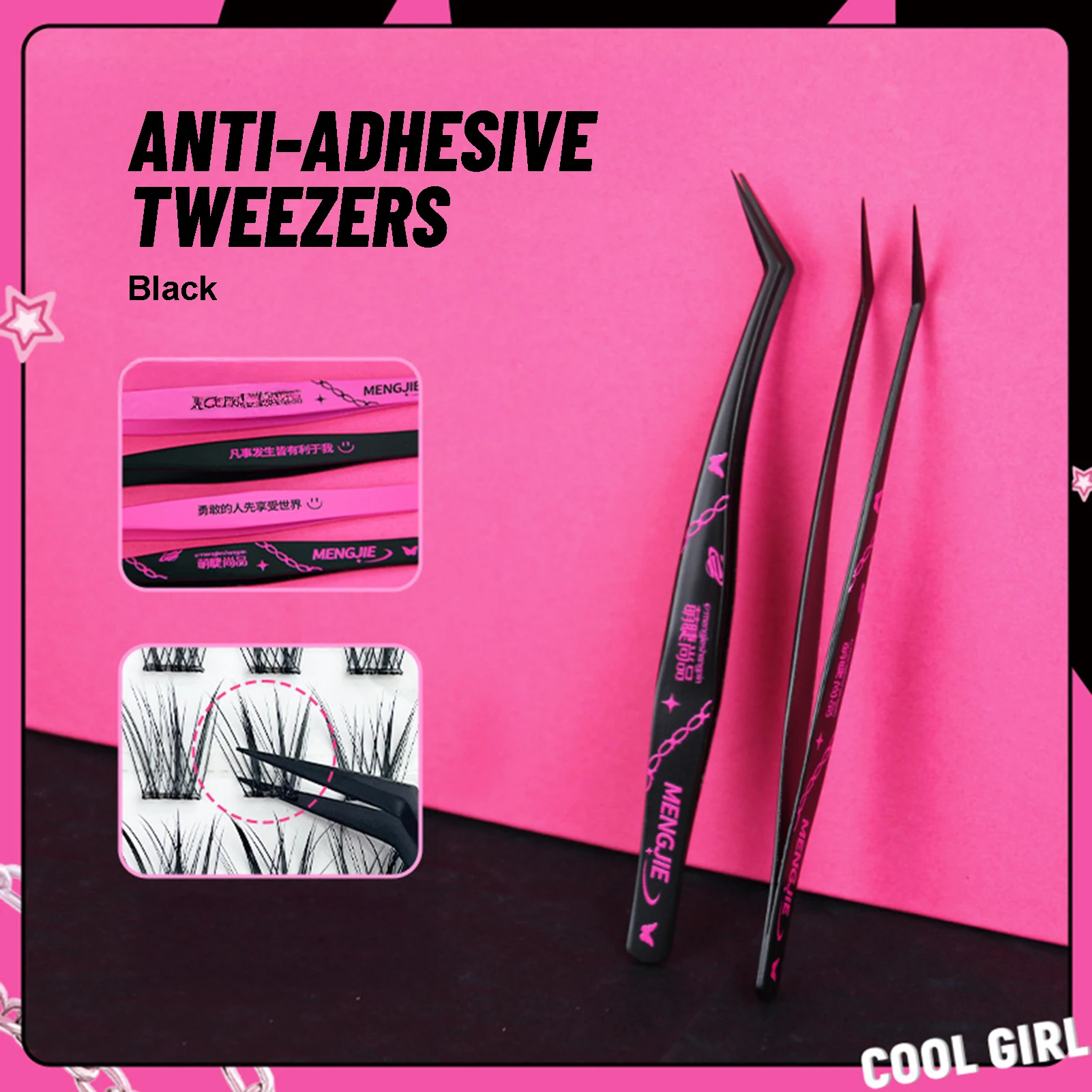 Y2K Wimpern Pinzette Edelstahl Falsche Wimpern Pinzette professionelle Make-Up Anwendung Entfernung Pinzette DIY Wimpern Werkzeuge make-up