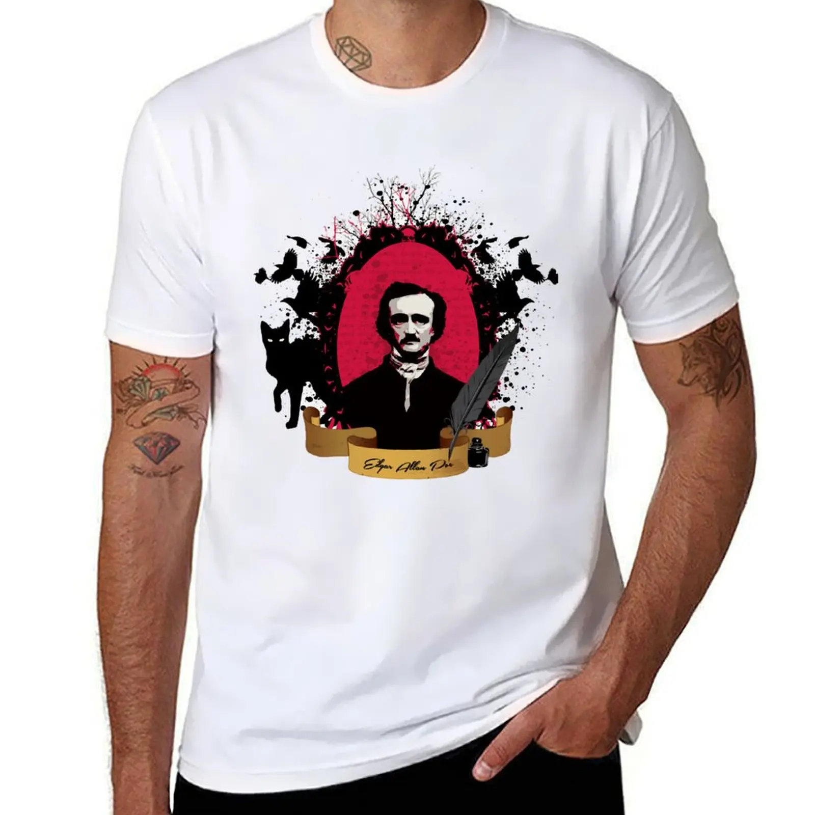 Beautiful Model Edgar Art Allan Poe Gift Movie Fans T-Shirt man t shirts for men cotton t shirt man T-Shirt