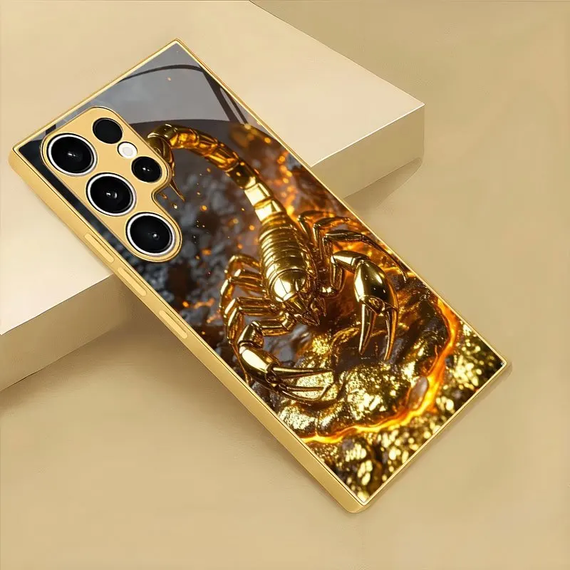 Neue Golden Scorpion Panzerglas-Handyhülle für Samsung Galaxy S26/S25/S24/S23/S22/S21 FE Ultra Plus Sturzsicher
