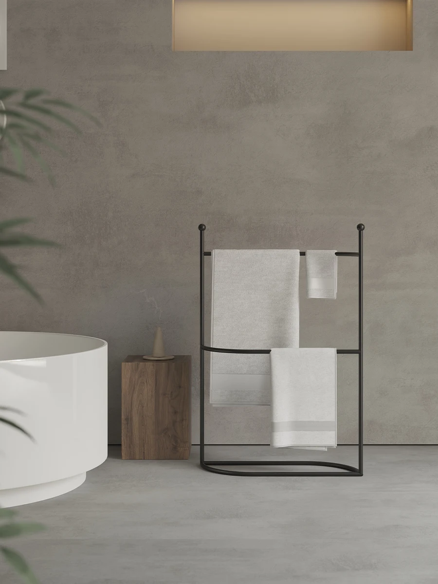 رف مناشف الحمام الفاخر غير اللكم رف المناشف الأرضية رف الحمام الصغير العمودي #3