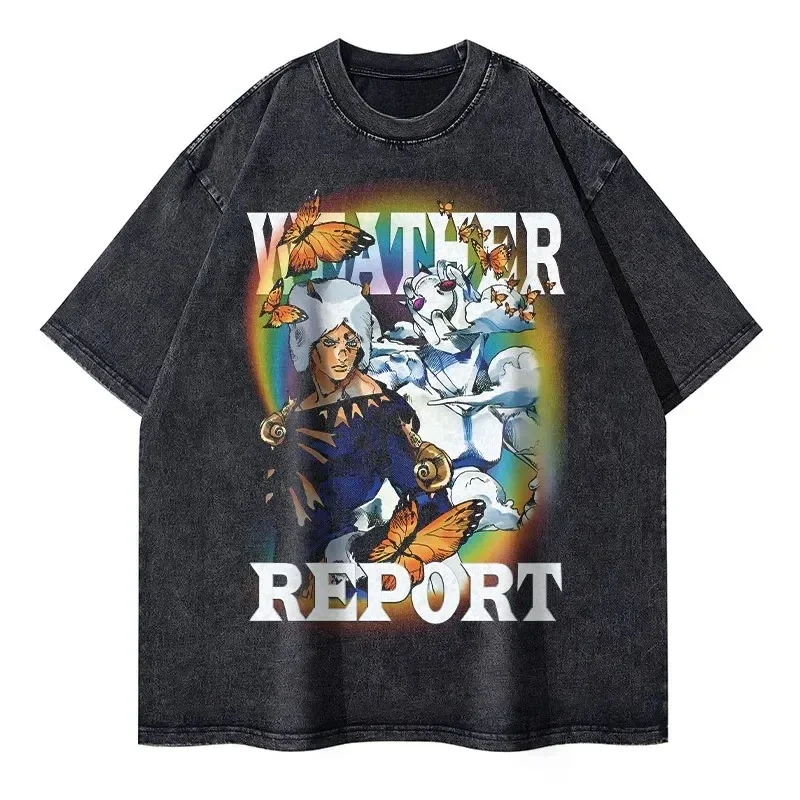 2026 Vintage Flame Figure Graphic Washed T Shirt, Retro Gothic Anime Style Oversized Short Sleeve Tee for Men Women Streetwear