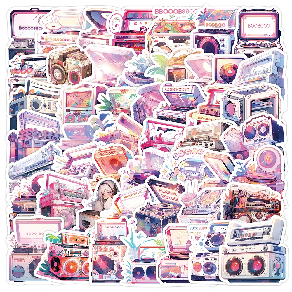 10/30/50pcs Cute Pink Sound Graffiti Stickers Cartoon Decals Laptop Fridge Notebook Phone Girl Diary Decoration Sticker Kids Toy