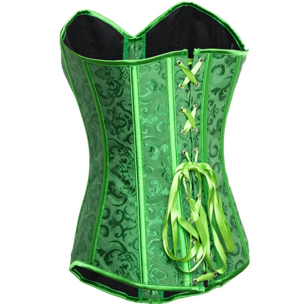 Motivo floreale verde Bustier Top Donna Corsetto Body Shaper Shapewear Steampunk Gothic Corsetto Donna Sexy Espartilho Feminino