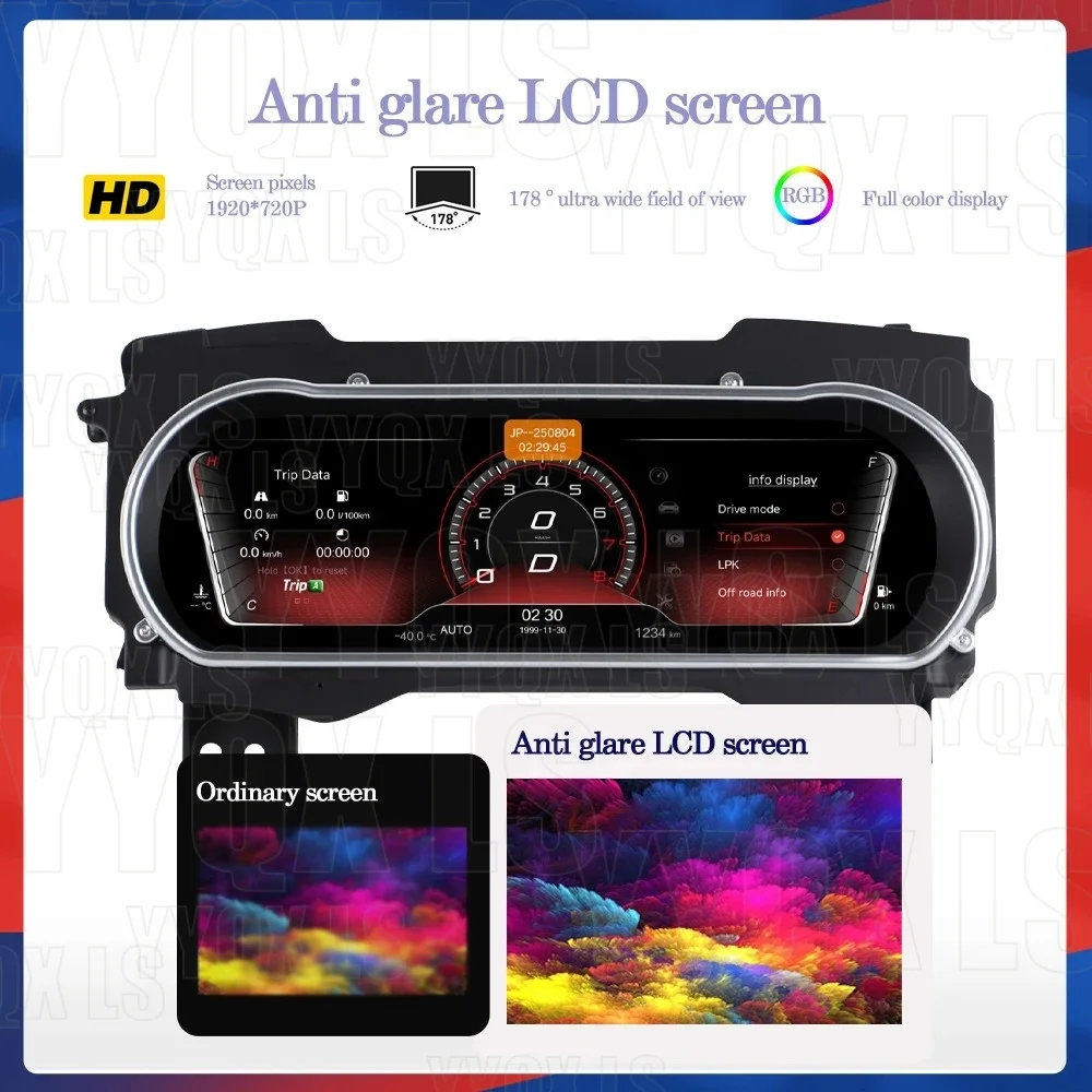 For Jeep Wrangler 2010 - 2020 Digital Cluster Car LCD Dashboard Panel Virtual Cockpit Instrument Speedometer Screen Unit