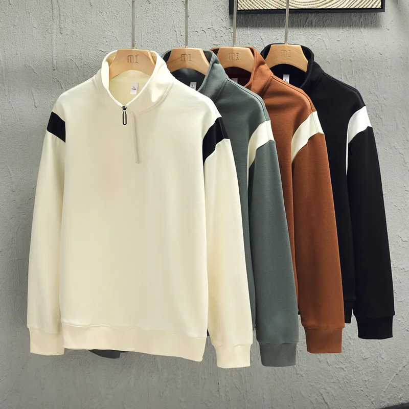 Hoodie Men Spring And Autumn 2023 New Fashion Brand Standing Collar Clothes Trend Pullover Long Sleeve T-shirt Men's Wear