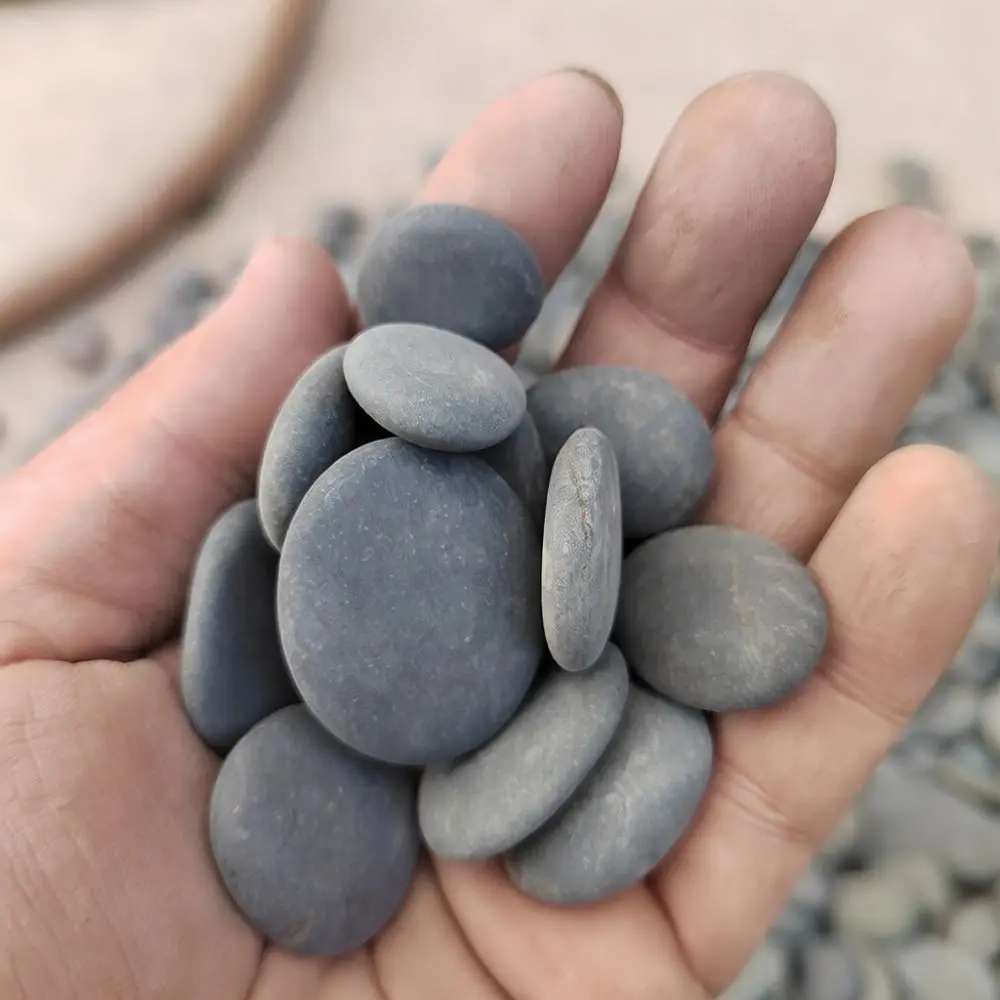 Black Painting Rocks For Artistic DIY Projects Hand Painted Pebbles Natural Smooth Stones Painting Drawing Craft Tool