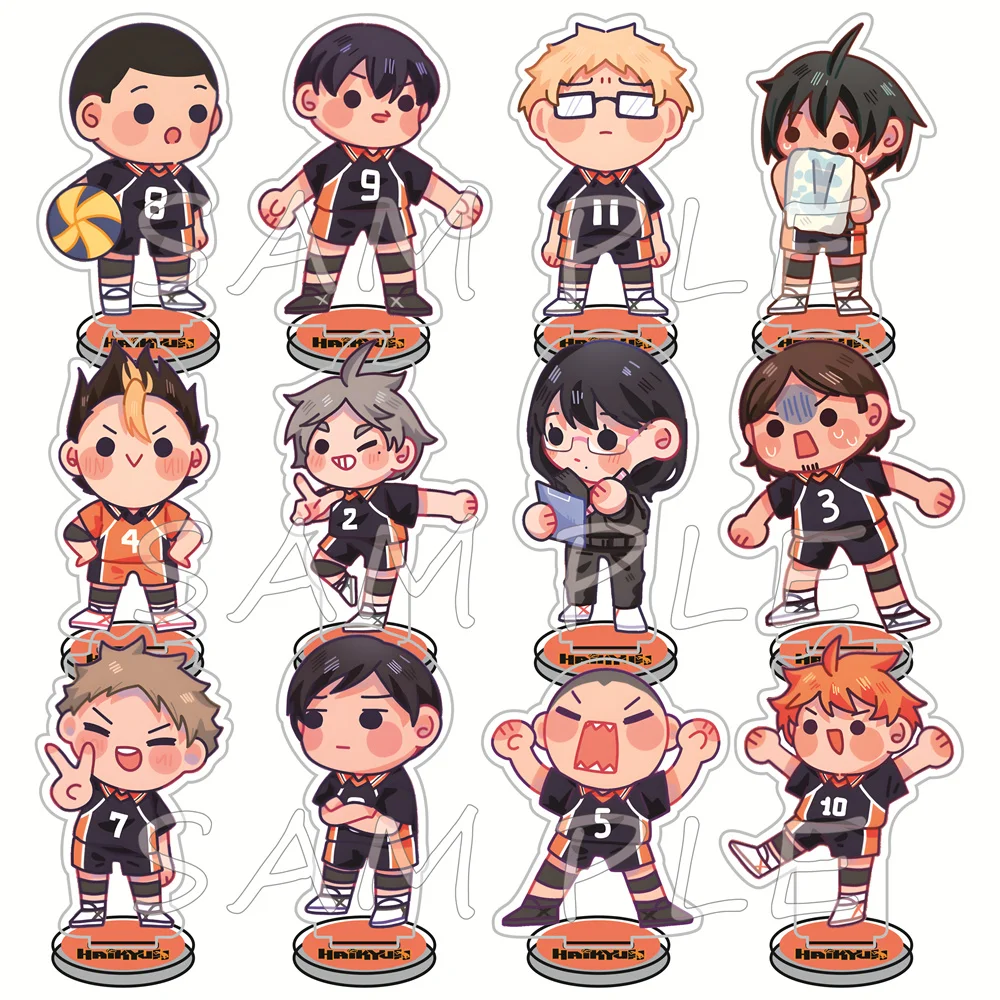 Haikyuu!! 10cm Acrylic Stand Figures Keychain High Volleyball Sports Anime Desktop Tabletop Ornament Otaku Fans Collectible Gift