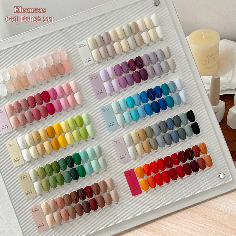 Eleanuos New Rainbow Gel Polishing 100PCS Shiny Clearcoat UV LED Durable Soak Primer Finish Mixed Nail Salon Hochwertiges Kit