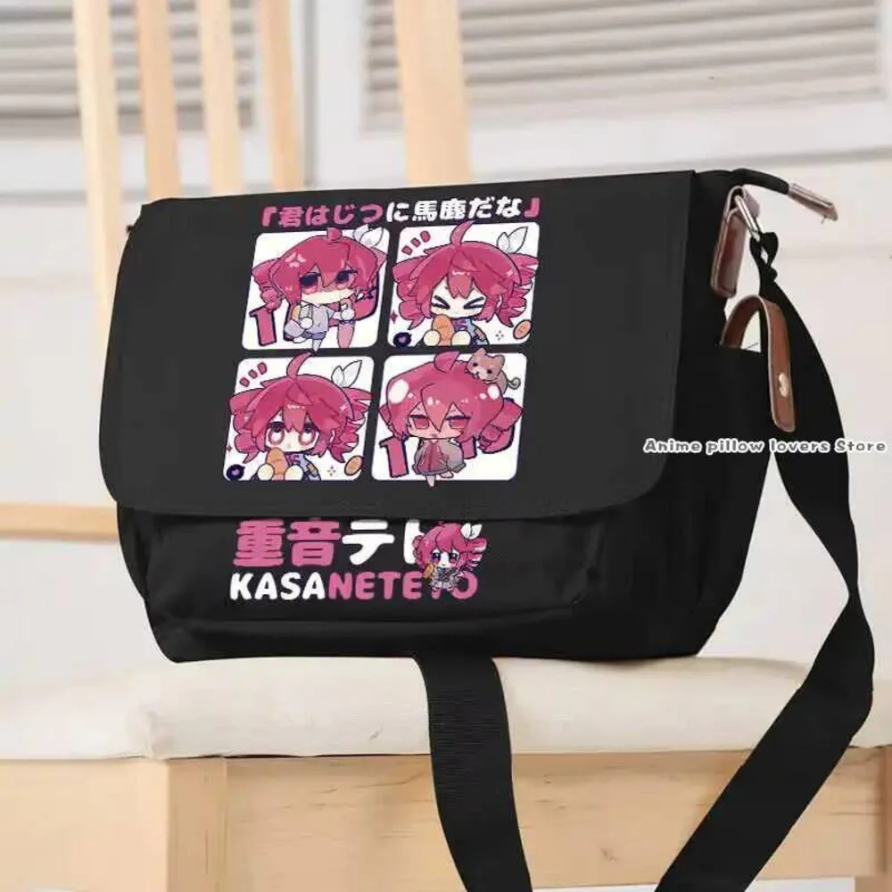 

Cartoon Anime Kasane Teto Theme Oxford Messenger Bag Casual Schoolbag Student Cosplay Game Handbag Gift