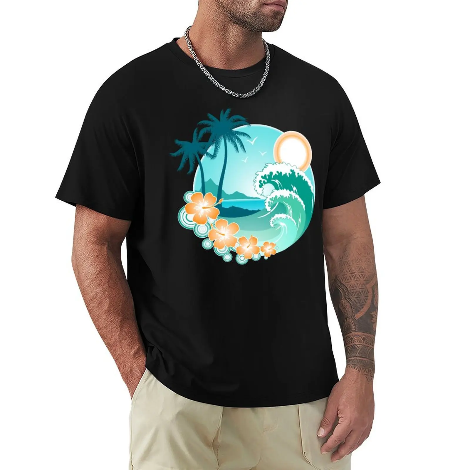 

Hawaiian Island T-Shirt graphic tee shirt anime tshirt blacks heavyweights graphic tshirt men