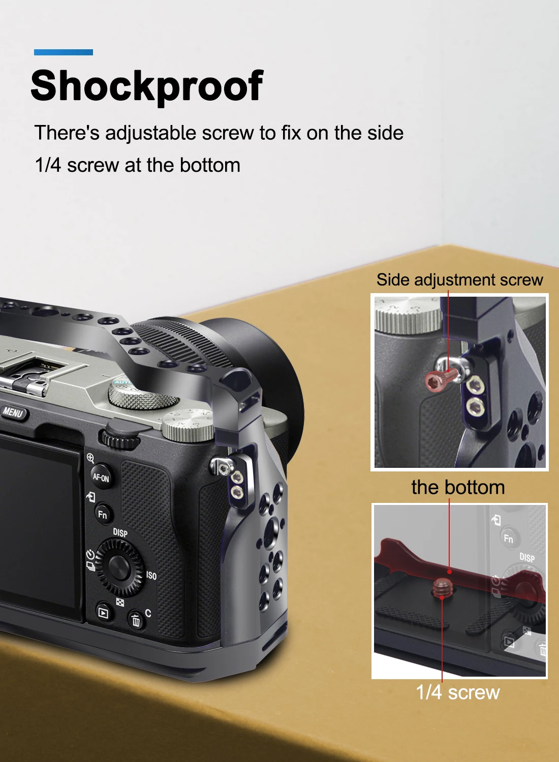 BGNing A7C2 A7CII A7CR Schnellwechselplatte L-Halterung Holzgriff Vollständige Abdeckung Kamerakäfig für Sony A7C SLR Handgriffhalter – Detail 17