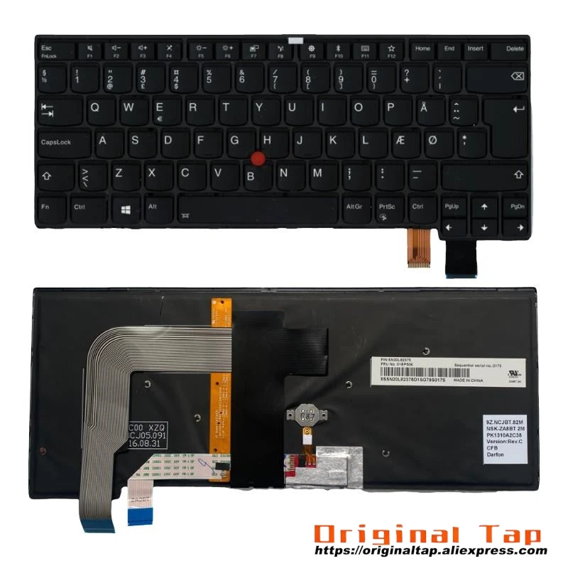 

Датская клавиатура с подсветкой DK для Lenovo Thinkpad T470p 01EP436 01EP477