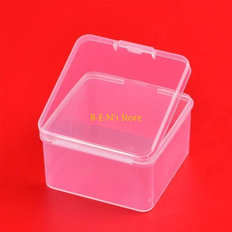 Y1AD Plastic Clear Box with Lid Square Clear Containers Box Transparent Box Fitting for for Crafts Jewelry Hardware Tools
