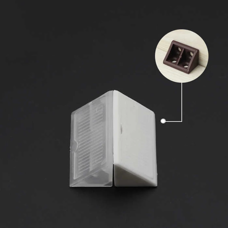 20Pcs Nylon Plastic Corner Code 90 Degree Right Angle Fixator Layer Board Wardrobe Reinforcement Connector Furniture Hardware