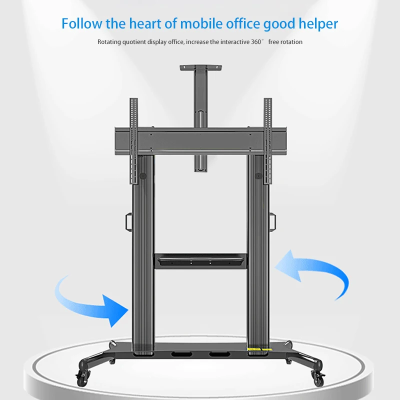 Mobile TV Stand Rolling TV Cart Floor Stand With Mount On Lockable Wheels Height Adjustable Shelf For 60-100 Inch TV Stand