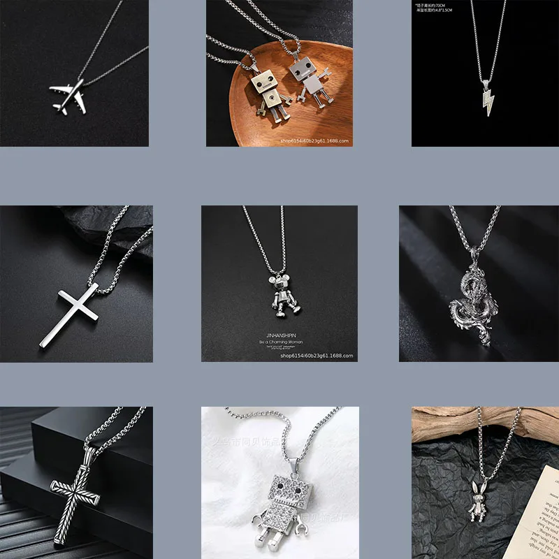 

Hip Hop Chain Necklace Rock Iced Out Bling Pendant Gold Silver Color Chains Necklaces Jewelry For Women Men Rapper Accessories