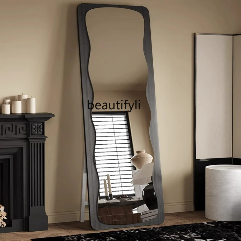 Modern Mid-Ancient Wave Full-Length Mirror Dressing Floor Mirror Wall-Mounted Misty Style Large Home Full-Length Mirror