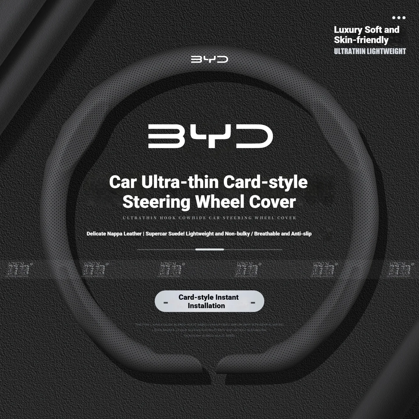 Ultradünne Auto-Lenkradabdeckung aus Leder zum Aufstecken für BYD Ato 3 Fa Feng Tang F3 E6 Yuan Song Plus EV F0 Qin Han Dolphin S6