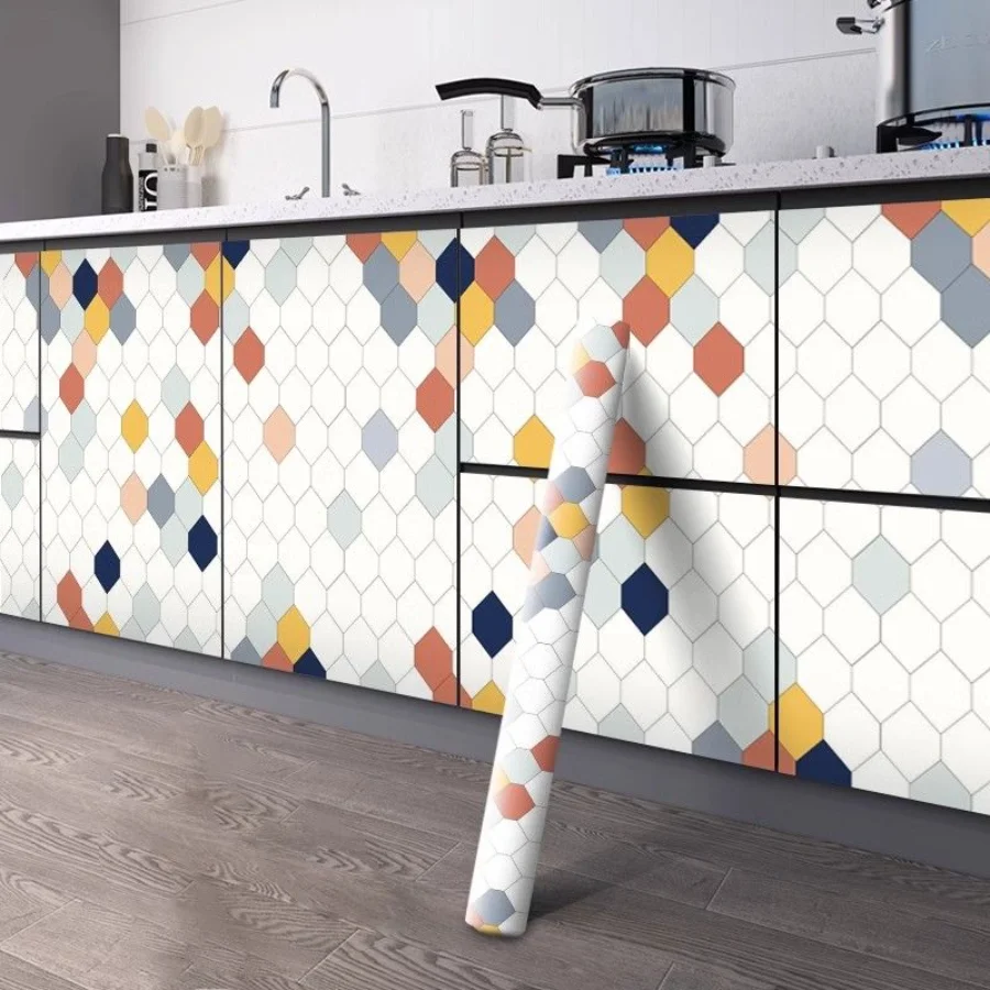 ديكور المطبخ زيت مقاوم للماء برهان بولي كلوريد الفينيل سميكة ورق حائط ذاتي اللصق موبليس أثاث خزائن المطبخ سطح الطاولة ورق اتصال