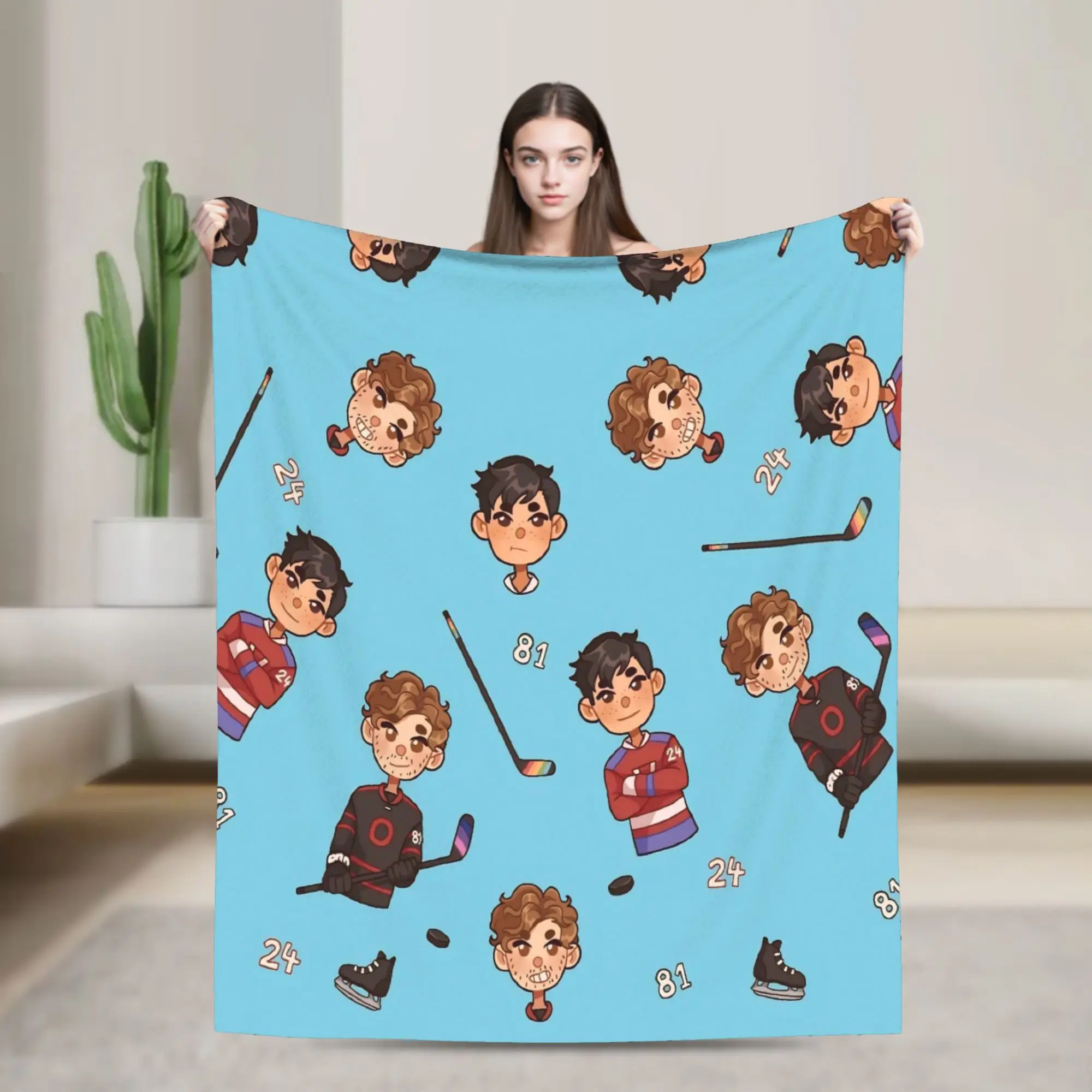 

Heated Rivalry Blanket Canadian Sports Romance Plush Funny Warm Throw Blankets for Bedding Lounge Spring/Autumn,