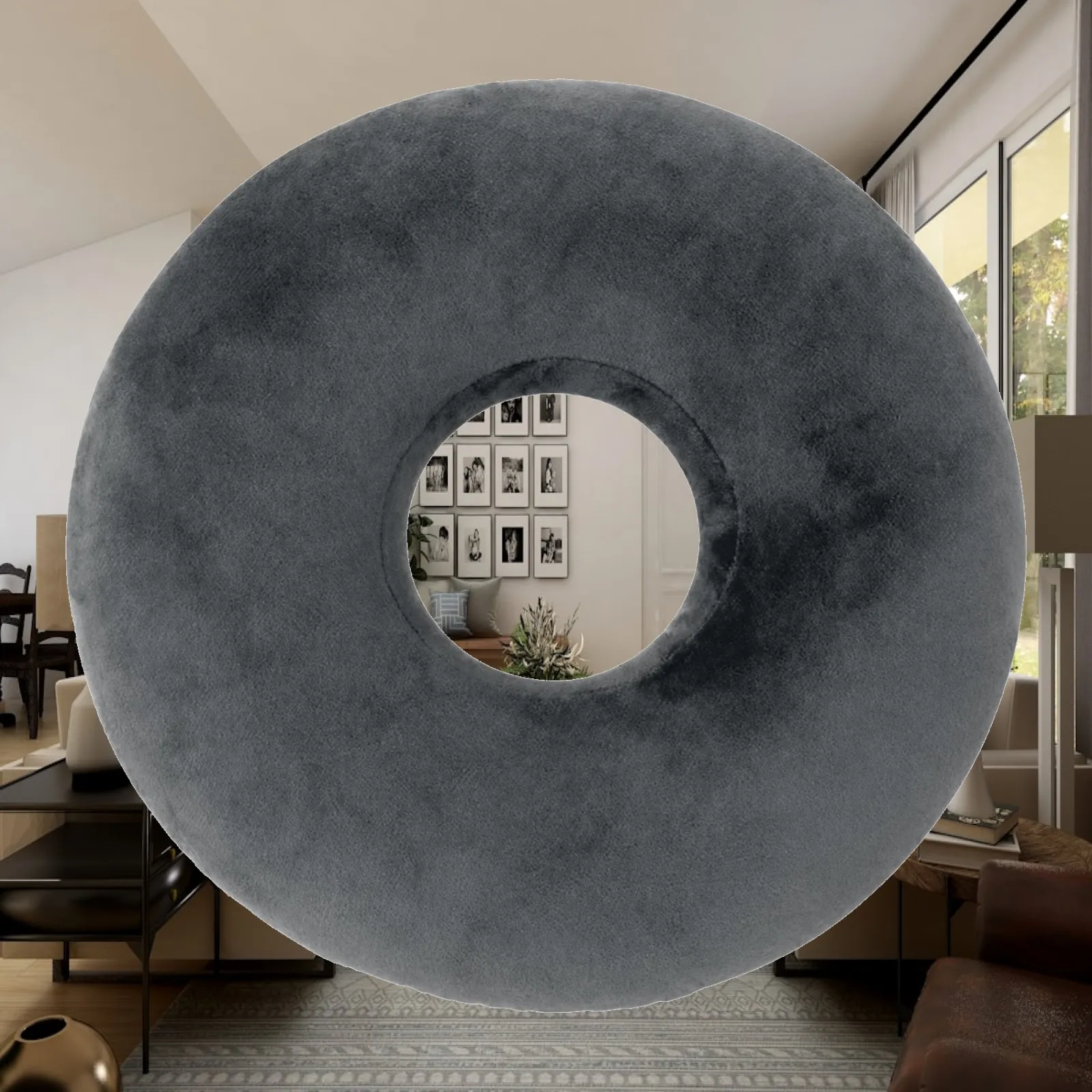 Ear Hole Pillow Pressure-Relieving Round Ear Pillow with Central Opening Supportive Adjustable Fill for Side Sleepers