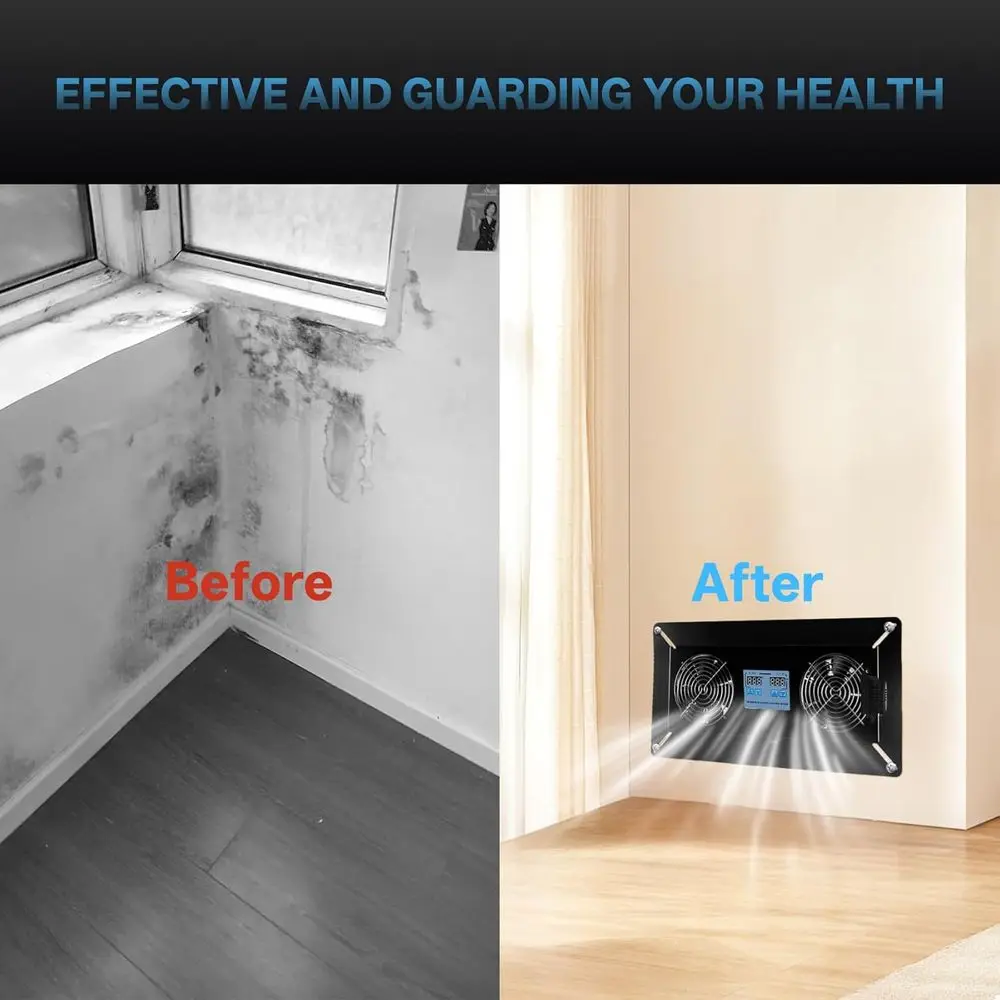 240 CFM Crawlspace Ventilation Fan with Thermostat and Humidistat for Moisture Control, Radon Reduction, and Freeze Protection -