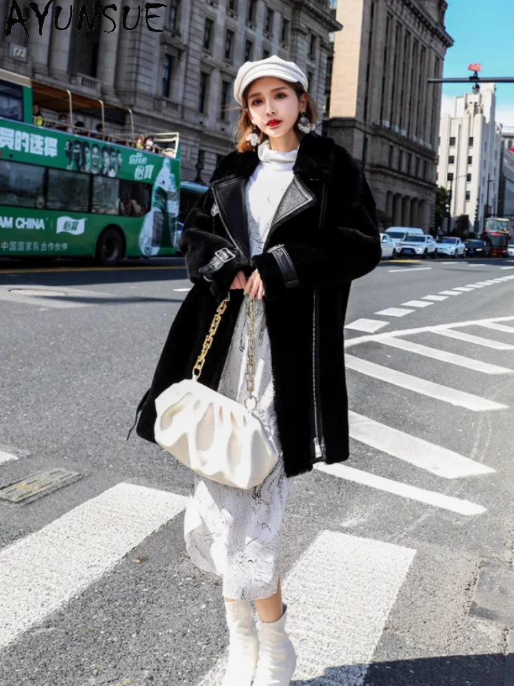 Natural Sheep Shearing Real Fur Coat Women 100% Wool Jacket Women Clothes 2020 Winter Coat Women Korean Fur Tops 8063 YY1847