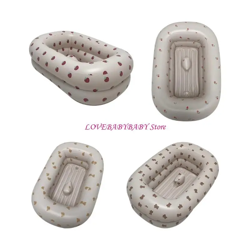 

Quick Inflate Baby Bath Tub For 1 to 3 Year Olds Space Saving Foldable Design PVC Adorable Pattern Bath Essential 4XBC