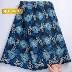 SJD LACE Swiss Luxury Lace High Quality Fabrics 2025 Latest African Cotton Lace with Stones for Sewing Evening Party Dress A3253
