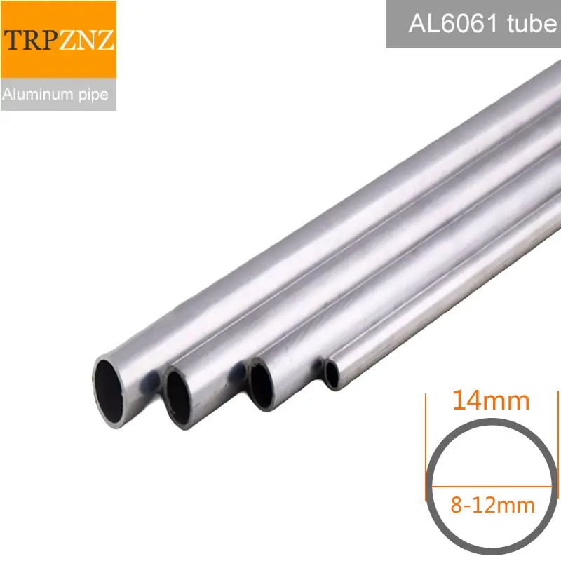 6061 aluminum round tube ,outer diameter 14mm,inner diameter 12m 10mm 8mm ,Hard straight aluminum pipe thin thick wall