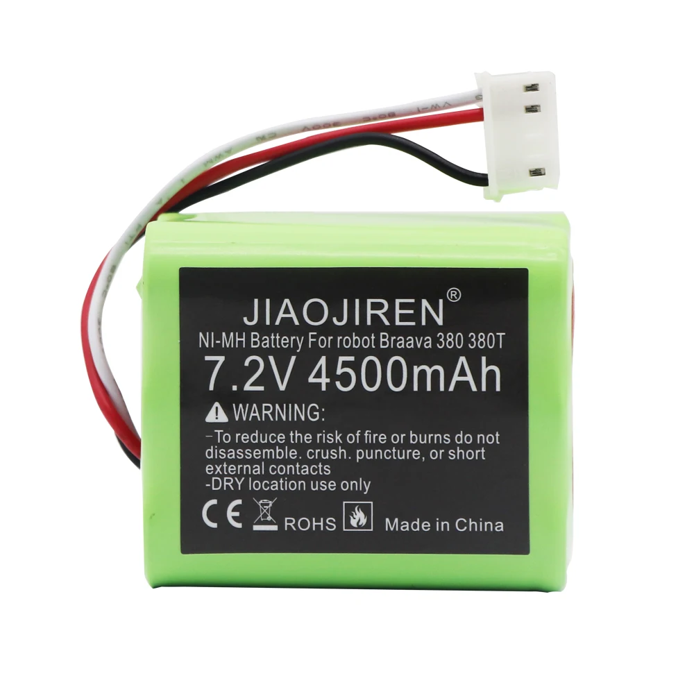 7.2V 4500mah Upgrade akumulator NI-MH do iRobot Braava 380T, 380, 390T i Mint 5200, 5200B, 5200C 7.2V akumulator