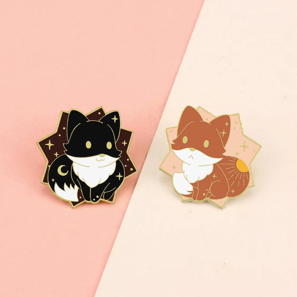 2-5Pcs/Set Cartoon Cat Rabbit Fox Enamel Pin Lovely Animal Brooch Women Men Jeans Coat Lapel Pin Badges Jewelry Gift for Friend