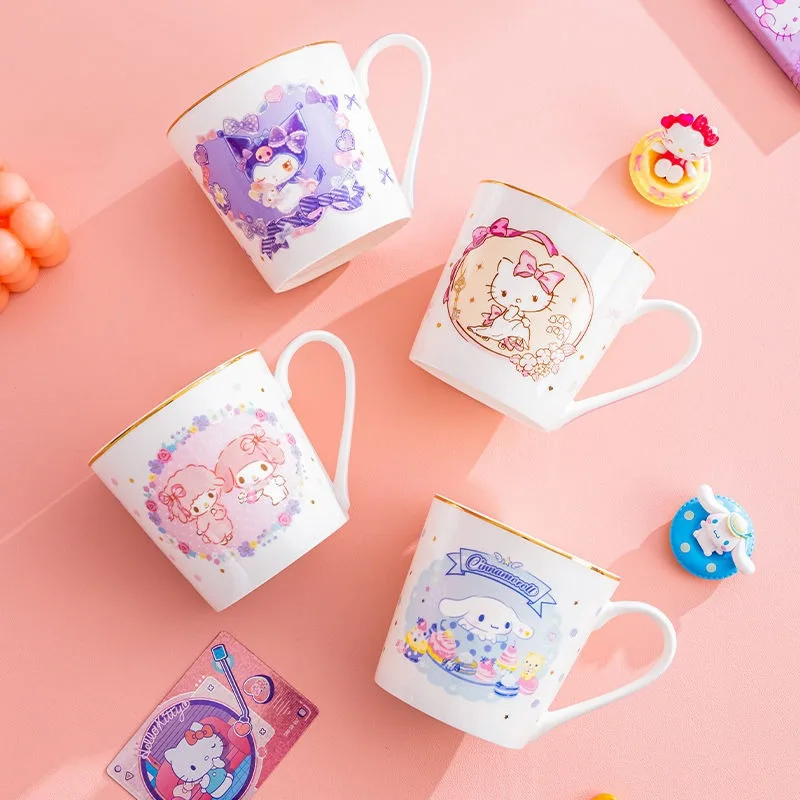 

Hello Kitty Cinnamoroll Anime Kawaii Sanrio Water Cup Cute Cartoon Household Coffee Bottle Cinnamoroll Birthday Gifts for Kids