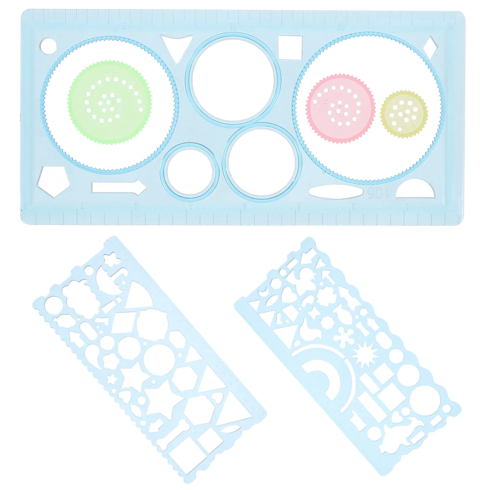 1Set Professional Architectural Drawing Stencil Set PP Material Geometric Template Ruler for Students Teachers Engineers