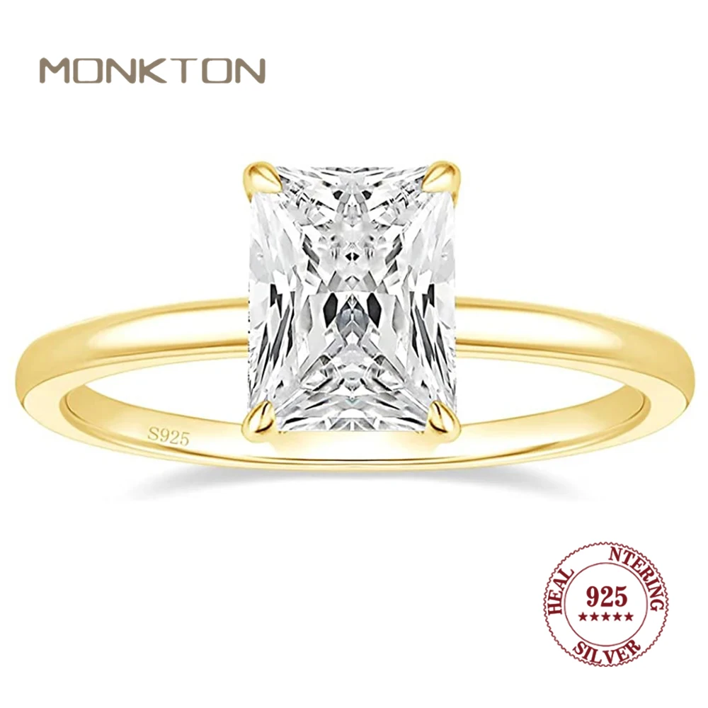 

Monkton 3CT 925 Sterling Silver Rings for Women Cubic Zircon Classic Wedding Engagement Diamonds Ring Fine Jewelry Wholesale