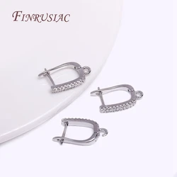 Zircon Earwires Leverback Fastener Fittings 18K Gold Plated Earring Hooks For DIY Women Earring Jewelry Making Accessories
