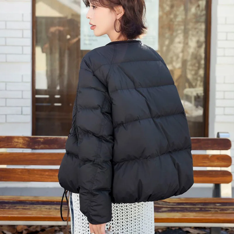 ラウンドネック 軽量 薄手 暖かい レディース ダウンジャケット 2025年冬新作 90%ダックダウン 高品質 レディース ダウンジャケット ファッション パーカー H744