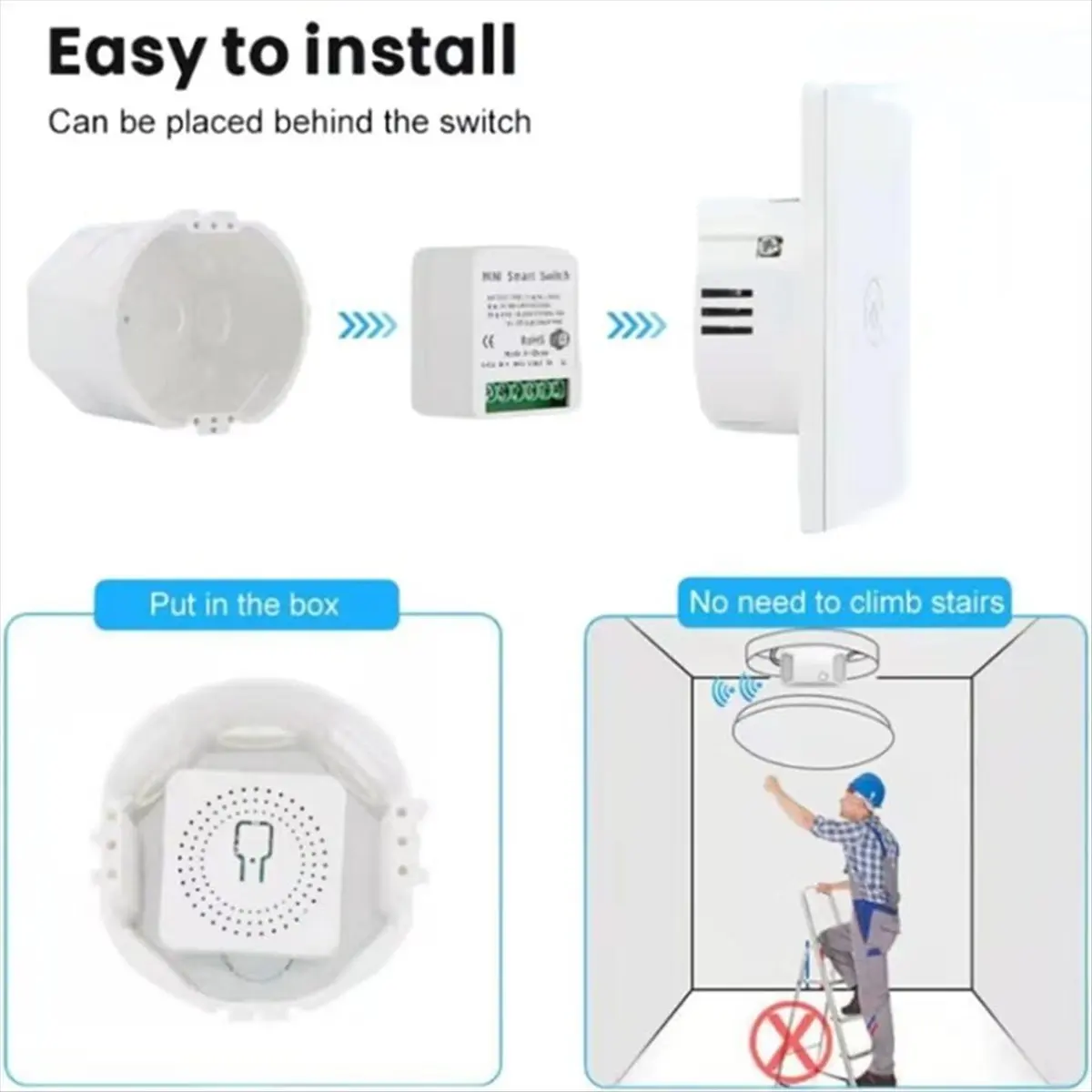 A85P 16A Mini Wifi DIY Light Switches Module 2-Way Control Work for Tuya Smart Life Alexa Alice Google Home