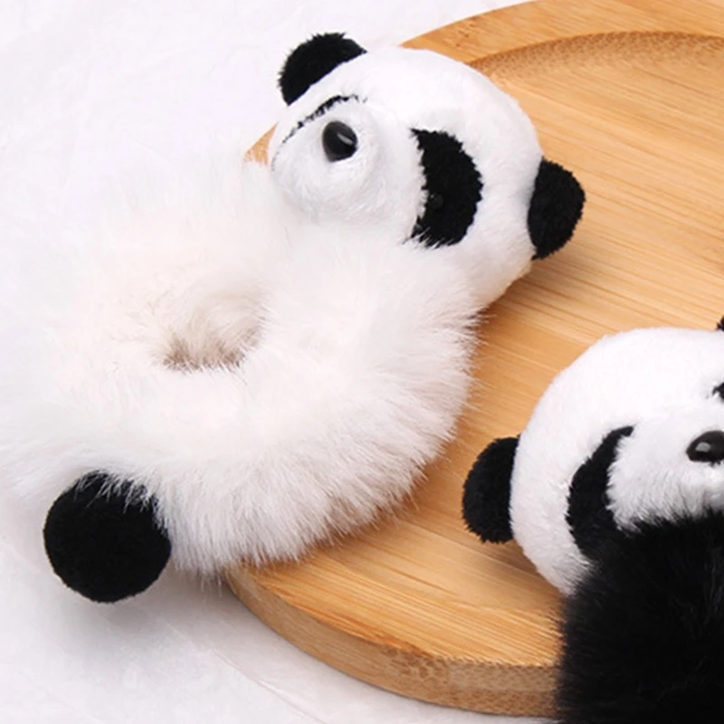 Cute Panda Elastic Hair Ties Cartoon Animal Ponytail Holders for Toddler Girls Teens Lovely Hair Scrunchie Supplies