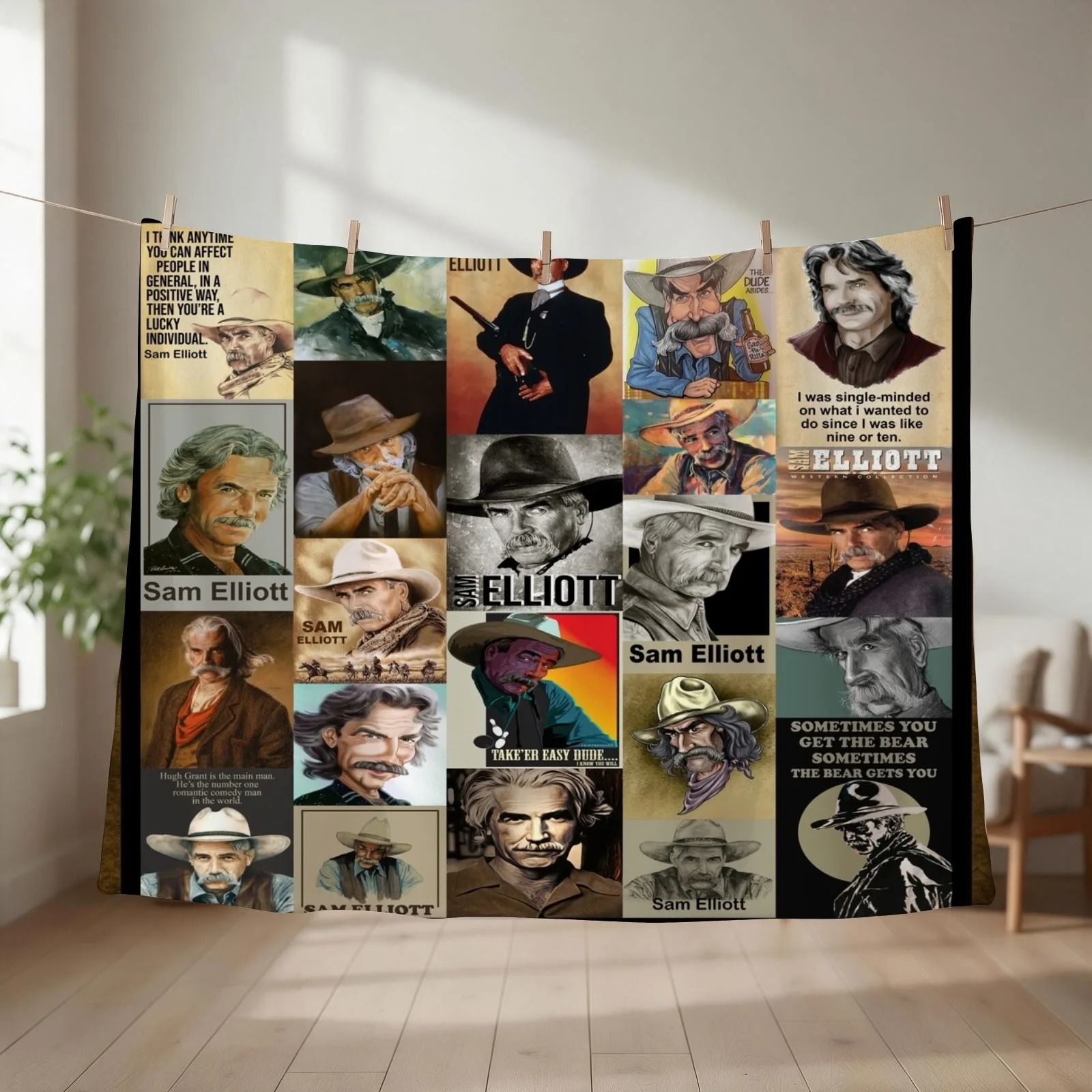Love Na Sam Elliott Quilt Blanket For people Love Nature Throw Blanket couch cozy soft plush fuzzy picnic outdoor blanket