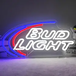 BUD LIGHT USB Powered Led Neon Sign Dimmable Neon Light Wall Decor For Room Decor Party Birthday Handmade Gift Pub Beer Club