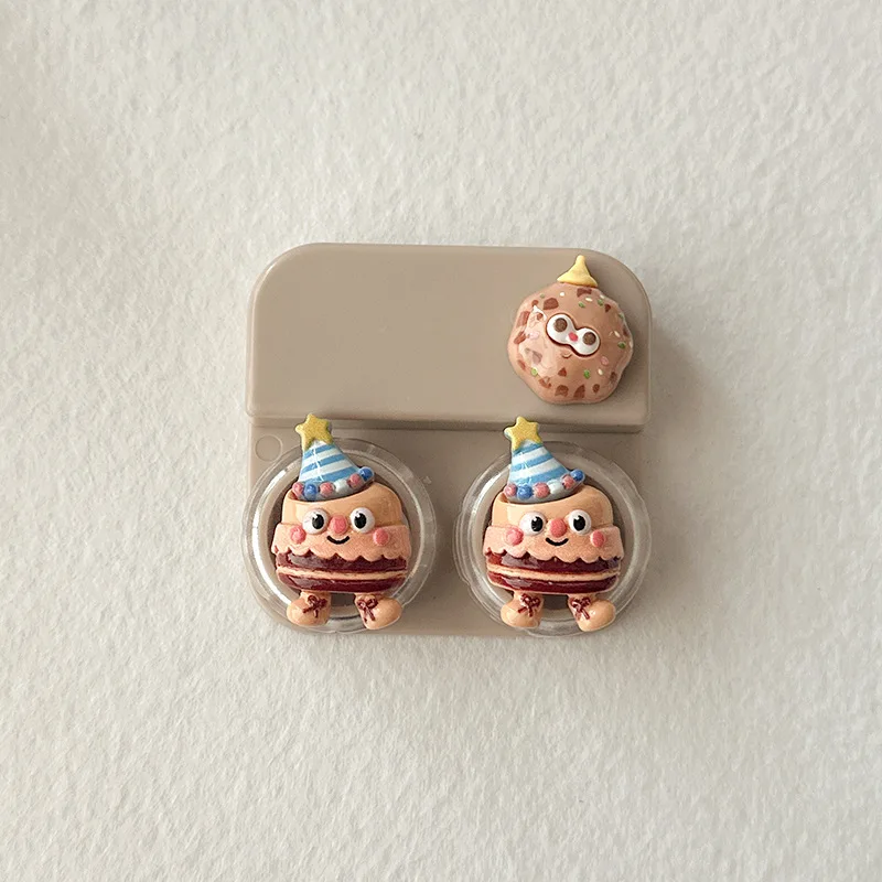 Cute Hello kitty Contact Lens Case Portable Beauty Pupil Storage Box with Tweezers Travel Lens Tool